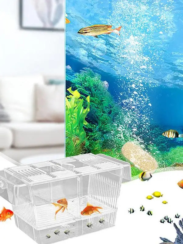 Aquarium Fish Incubator Breeding Box Fish Breeding Box Acrylic Hatchery Incubator Tank Seedling Reproduction Holder 250530