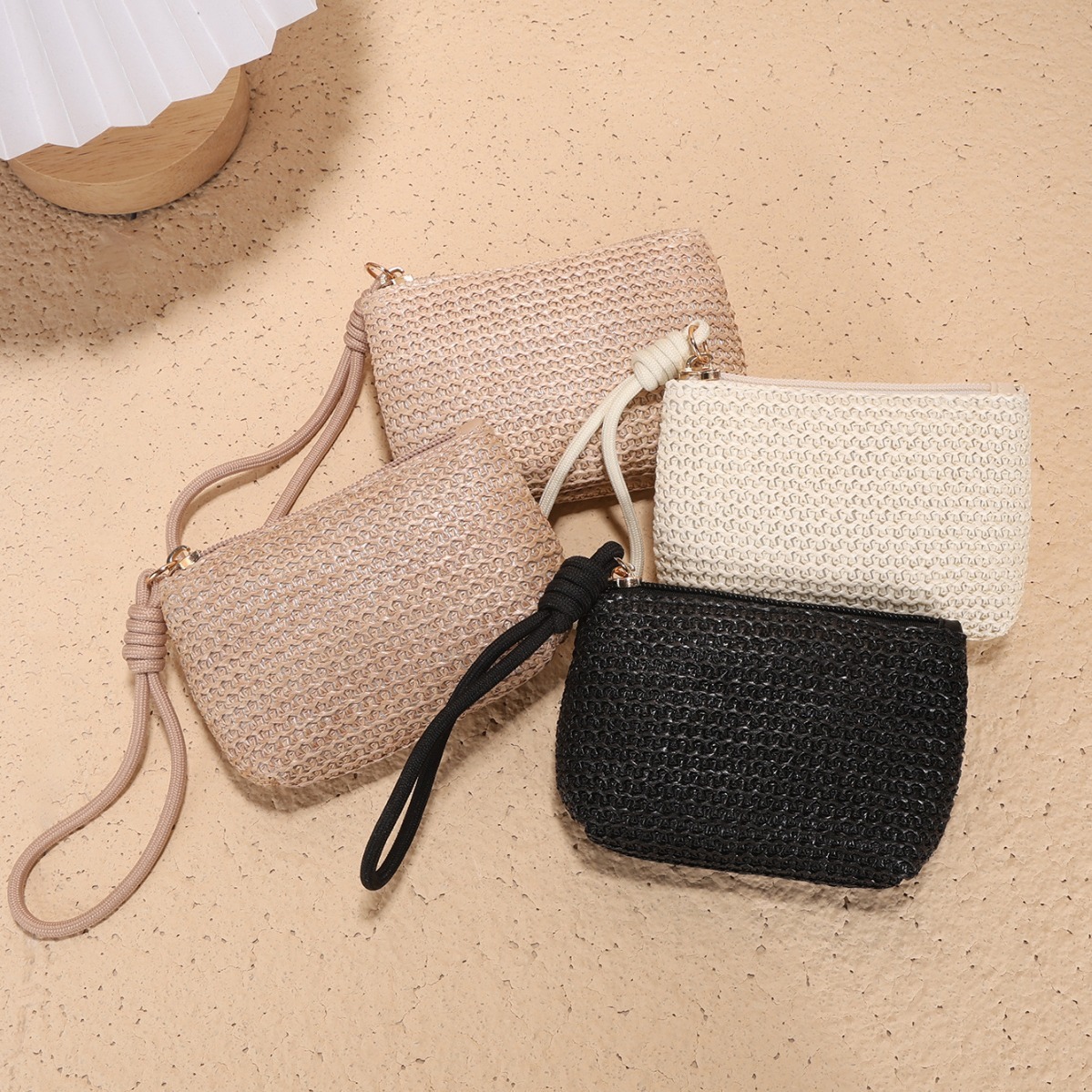 New Summer Straw Woven Bag Small Wallet Coin Wallet Designer Men's Keybag Women's Fashion Wallet Women's Fashion Handbag