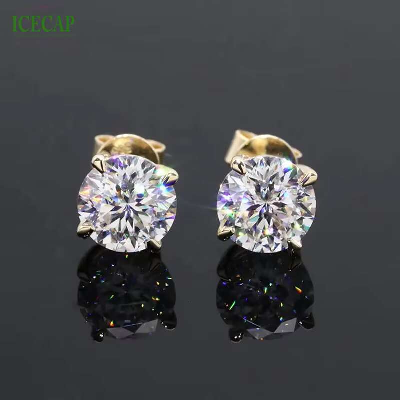 Wholesale Price Luxury Screw Back VVS Moissanite Earring GRA Hip Hop S925 Silver 18K Gold Plated Diamond Stud Earrings