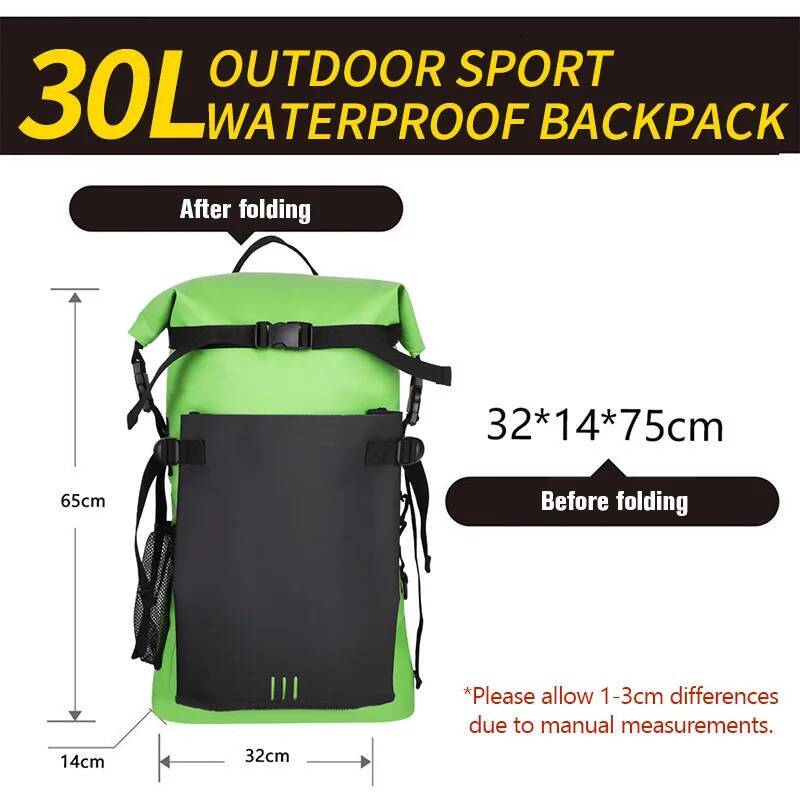 30L Waterproof Dry Backpack Storage Pack Sack Swimming Rafting Kayaking River Trekking Floating Sailing Canoe Boat Bag X498A