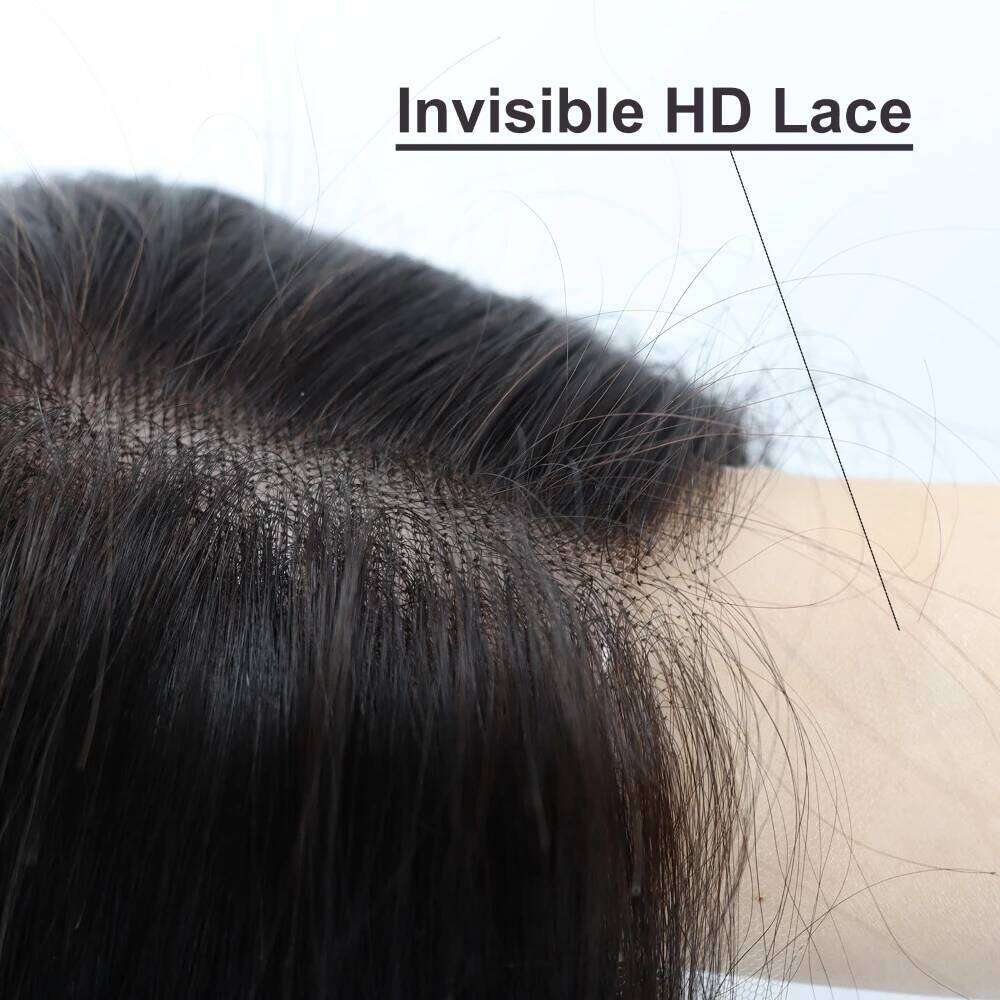 Human Topper Closure Silky Straight Remy European Soft Lace Top Breathable Bleached Knots Baby Hair with Clips in