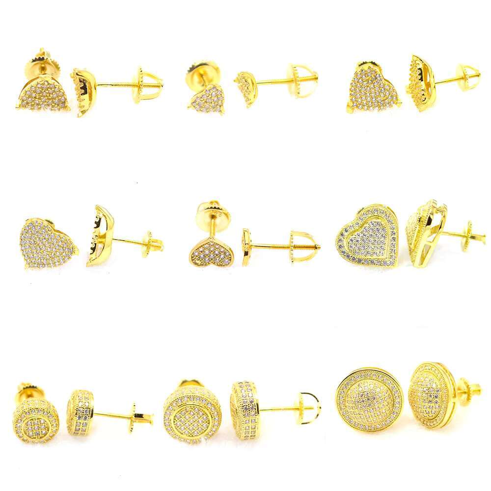 High Quality Custom 925 Sterling Silver Stud Earring Hip Hop Design Jewelry Zircon Moissanite Iced Out Cluster Earring for Women