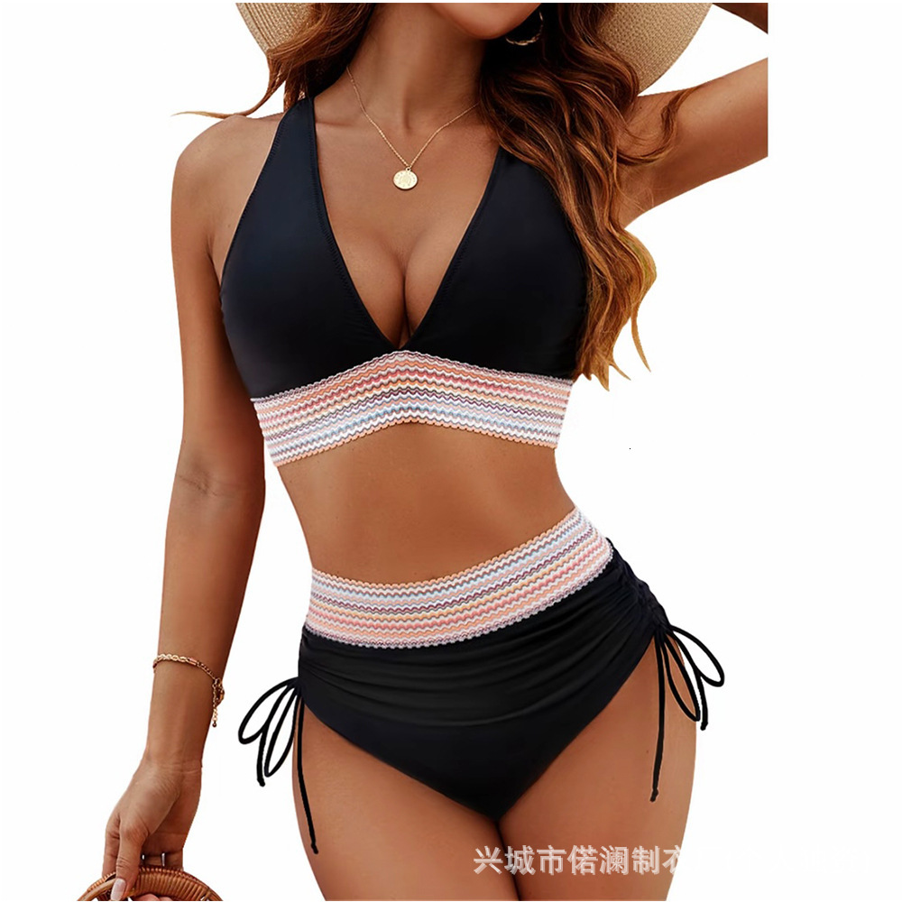 Beach Sexy Ladies 2025 New Designer Shoes New Series Hot Selling High Waisted V-neck Multi-color Bikini Split Swimsuit