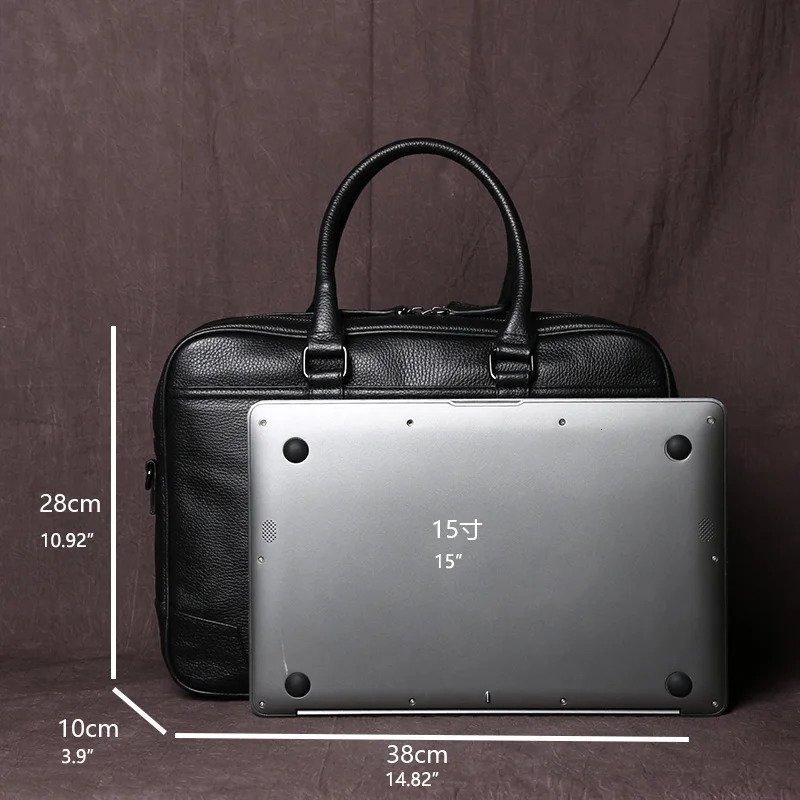 Retro Leather Handbag mens Horizontal Large-capacity Messenger Briefcase First Layer Cowhide Business Computer Bag 250526