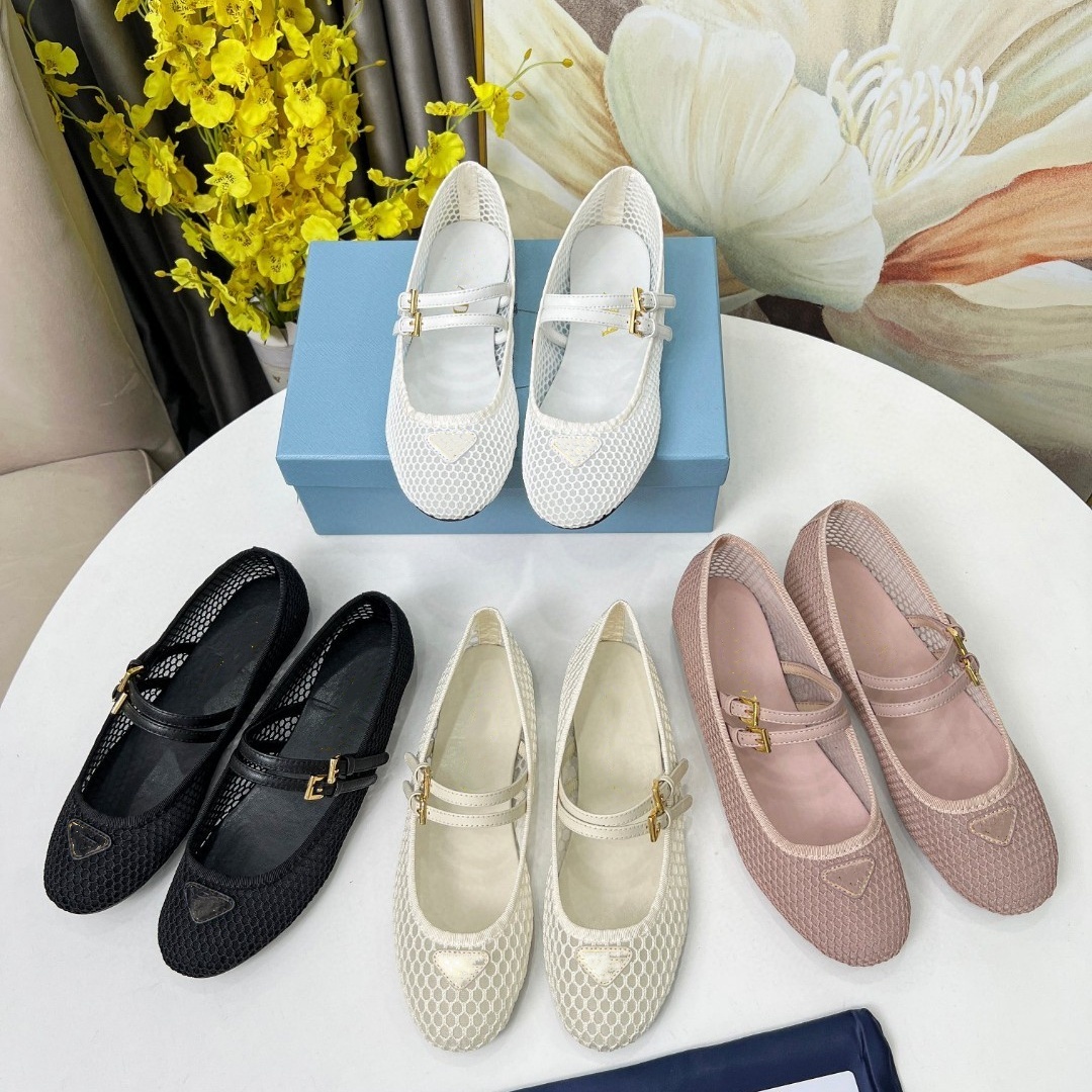 Women Black White mesh Flat Fishnet shoe Designer shoe luxury girl prom Dress shoe soft Leather loafer sac Ballet beach walk dhgate mary jane lux Casual Fishnet shoe 11