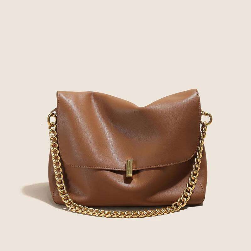 Women Large Korean Cow Flap Shoulder Chain Bag Solid Designer luxury bag Female Crossbody Handbag Messenger
