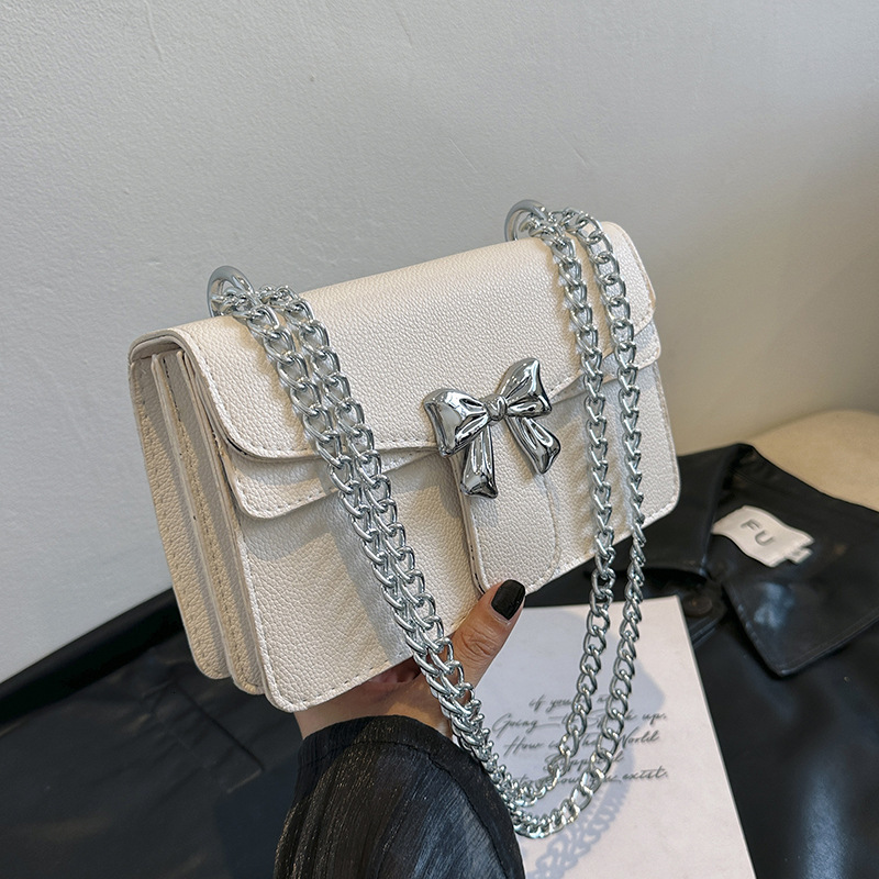 Free Shipping Designer Bag 2025 Shoulder Crossbody Small Square New Pattern Chain Bag Versatile Trendy And Fashionable Bow Bag For Women