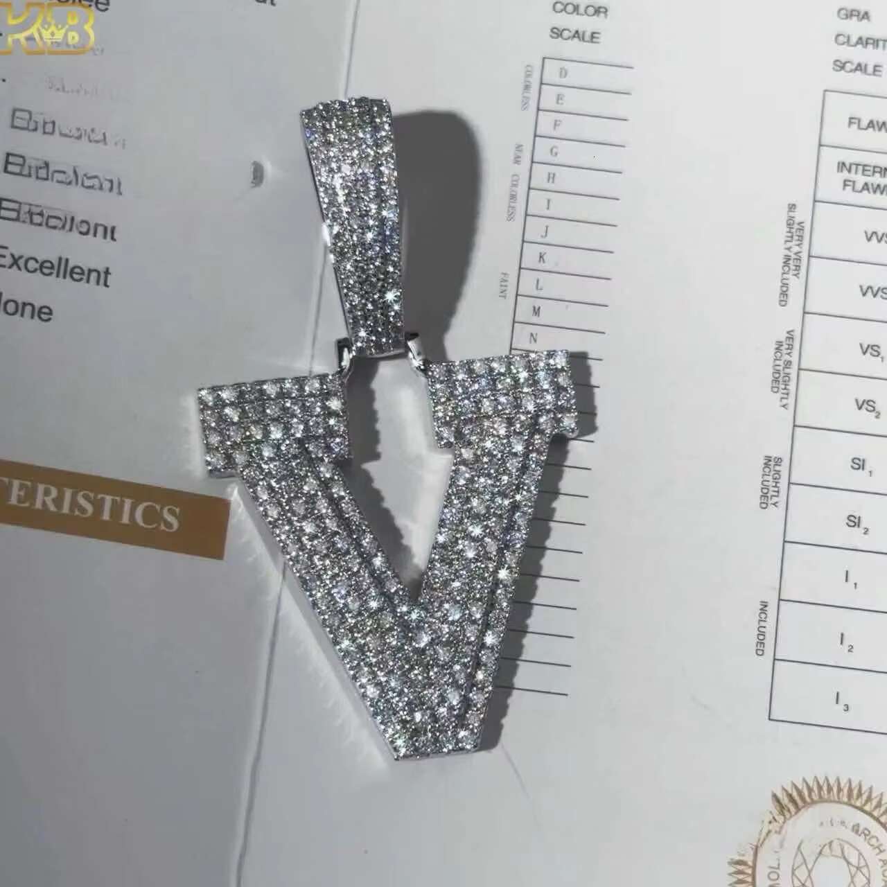 925 Silver Custom Letter Necklace Pendant Moissanite Stones Iced Out Finish Stylish Unique Jewelry Perfect Special Moments