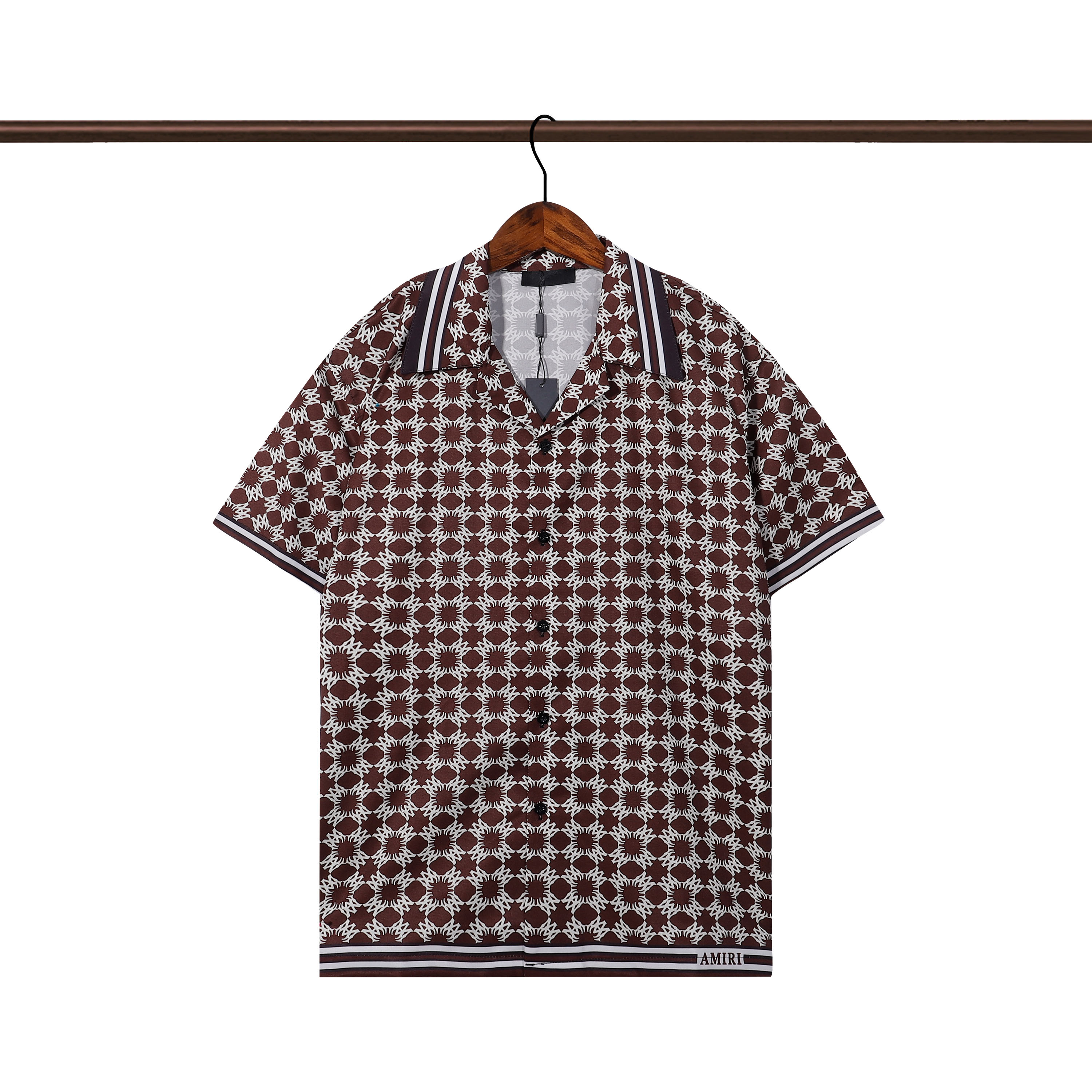 Luxury Designer Shirts Mens Geometric classic print black bowling shirt Hawaii Floral Casual Shirts Men Slim Fit Short Sleeve 5555555