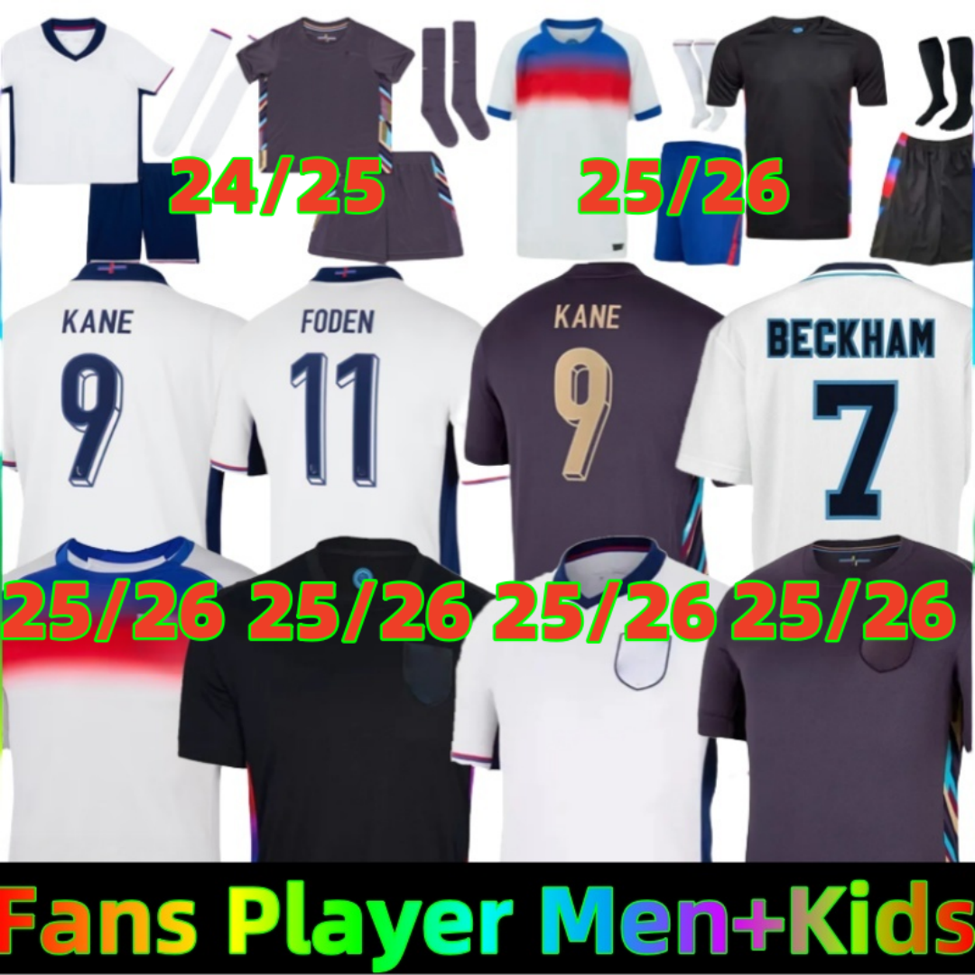 25 26 Englands football shirt BELLINGHAM Soccer Jersey RASHFORD KANE PALMER SAKA RICE FODEN 2025 2026 National Team Home White Away Men Kid Men Kids Kit
