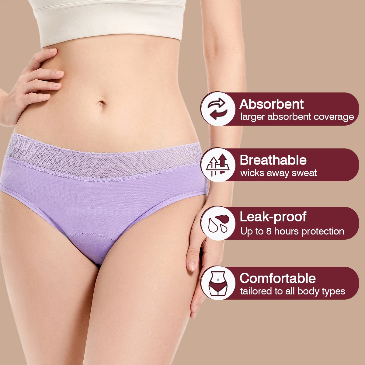 Period Underwear Cotton Menstrual Panties Woman Strong Absorption Brief Leak Proof Menstruation Girl 250526