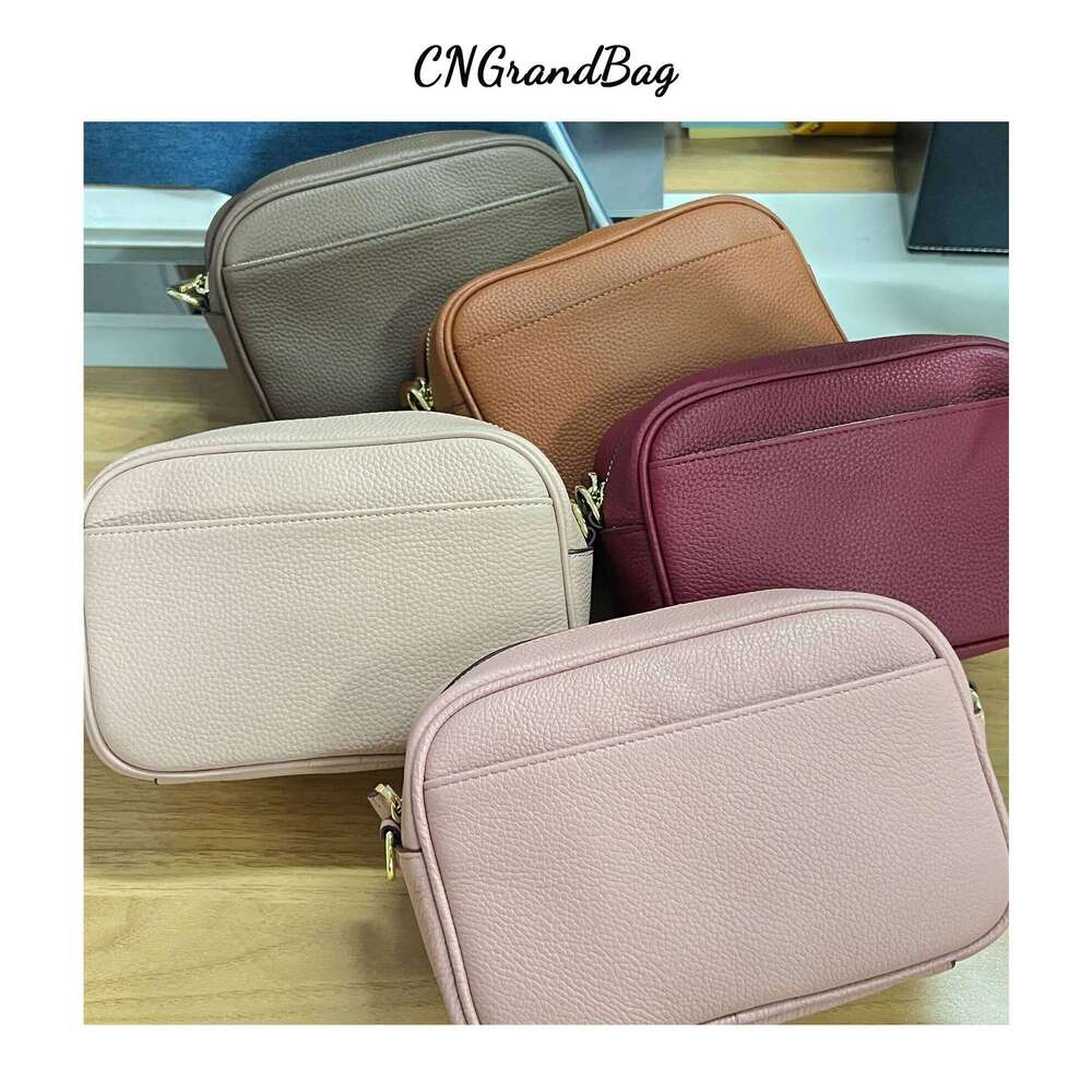 Custom Letters Classic Style Cow Leather Pebble Pattern Shoulder Ladies Small Square Messenger Camera Bag