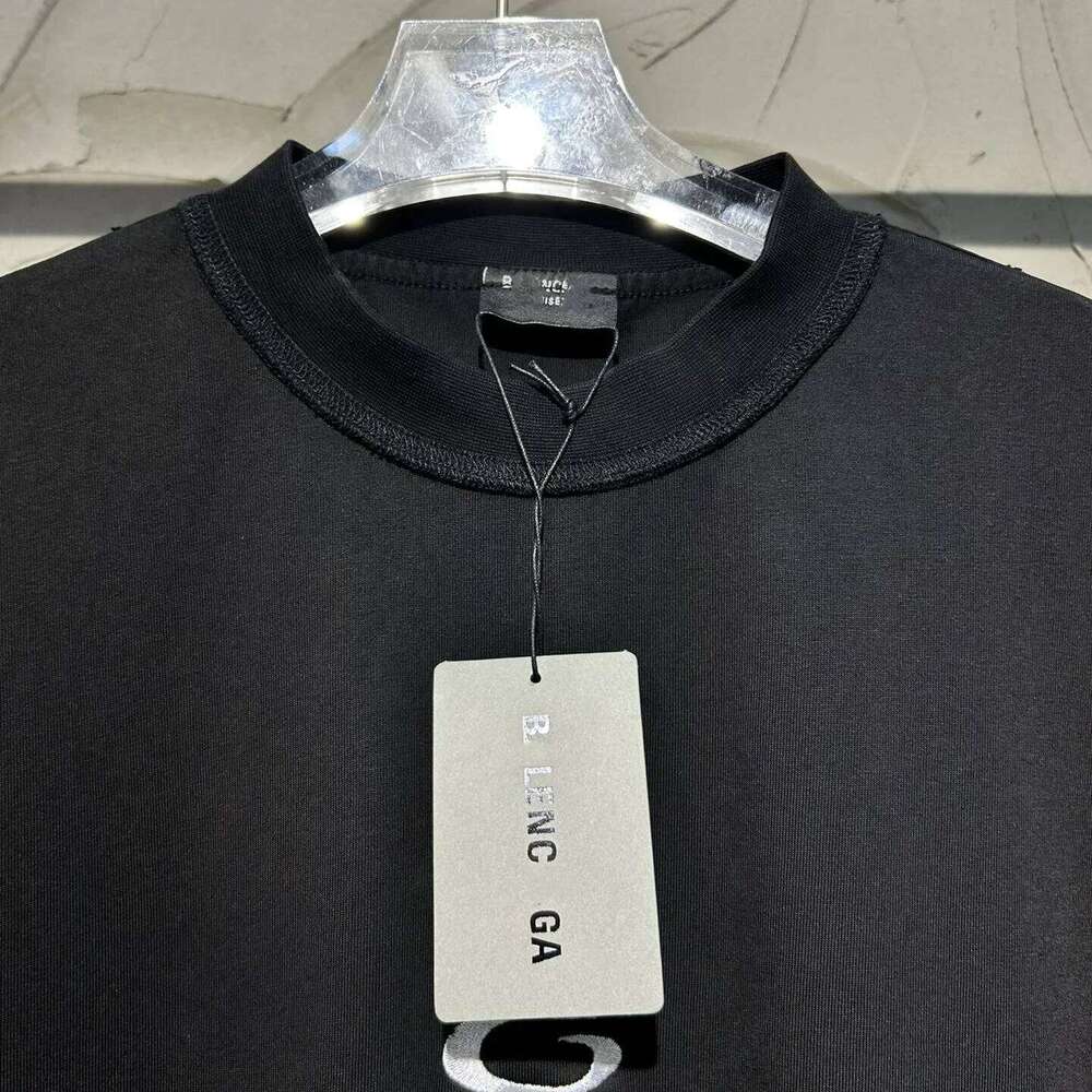 Paris B Home Summer New Washed Letter Print Crew Neck Short Sleeve Men's T-Shirt Breathable Casual Top For All Seasons