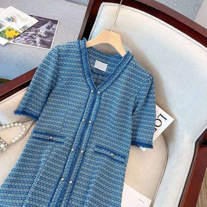 Plus Summer New plus Size Women's Loose Slimming French Style Little Fragrance Wind Denim Dress Comfortable Fit Ma... High quality, fashionable, 