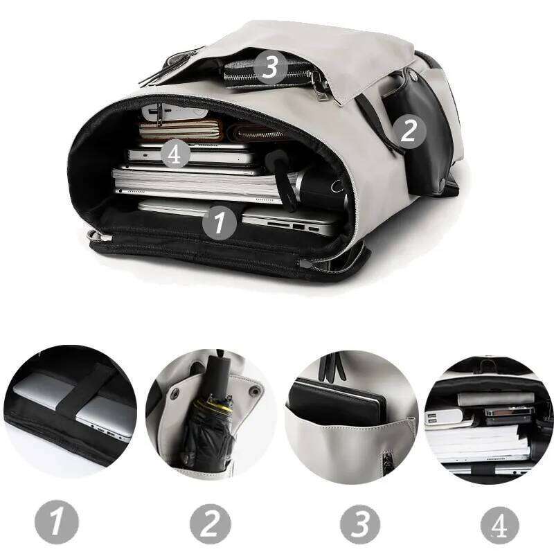 Hot Selling High Quality Leather Men Business Laptop 15.6Inch Casual Travel Waterproof Backpack Mochilas For Teenagers Designer Bags