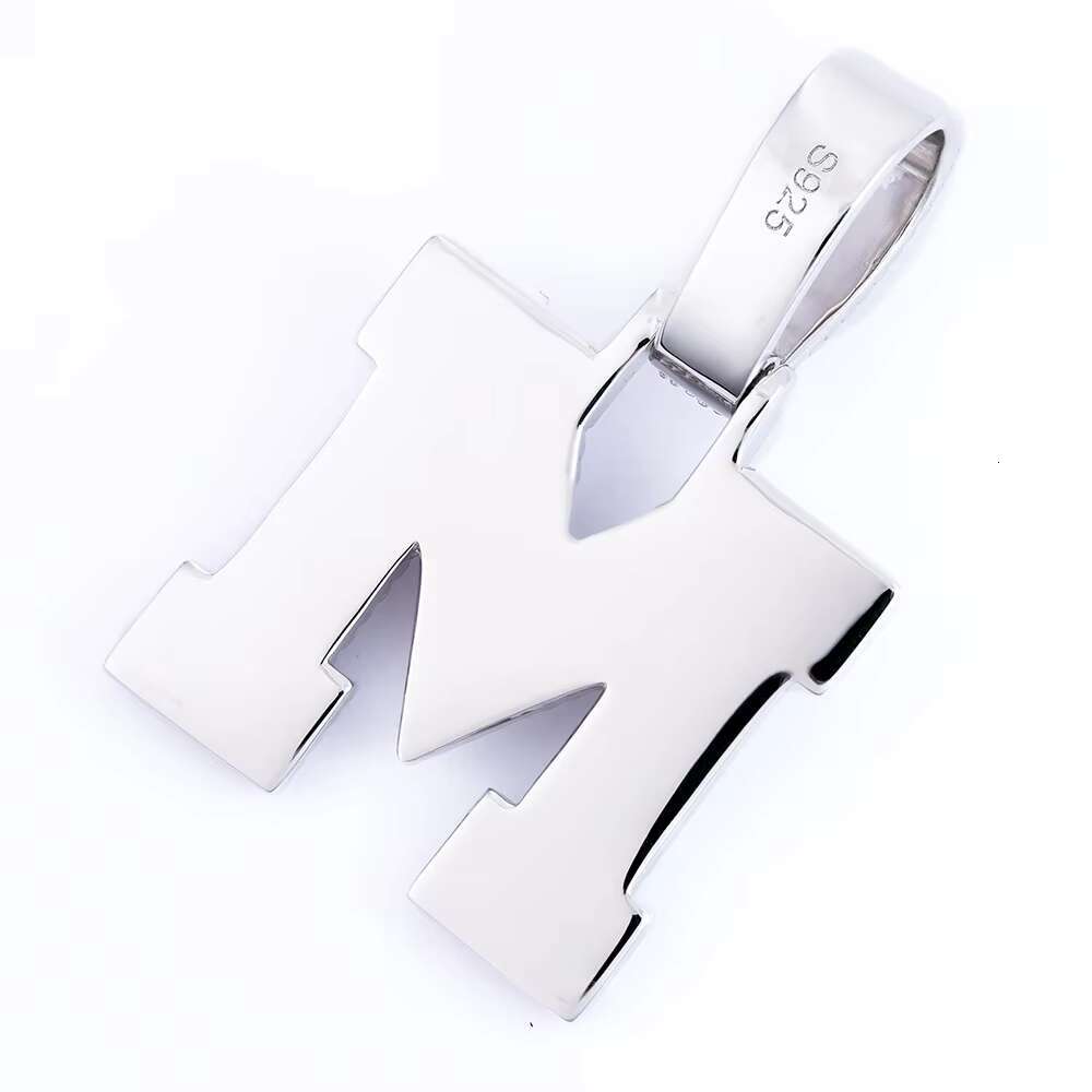 925 Silver Good Quantity Letter Pendant VVS Moissanite White Color Plated for Gift Jewelry