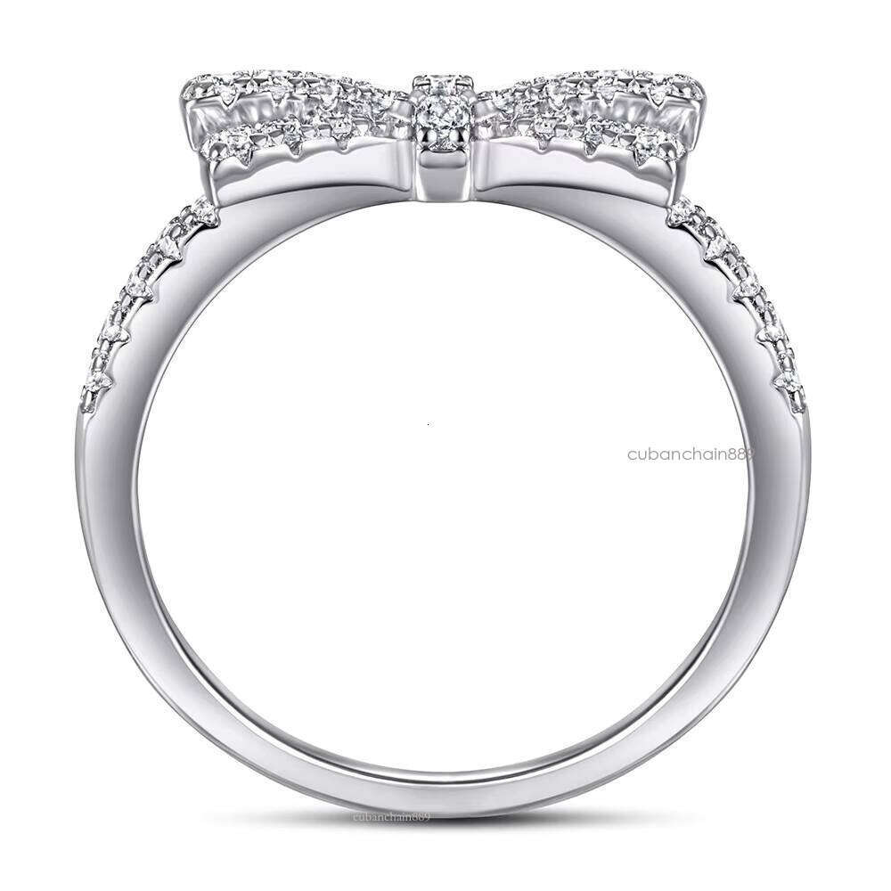 Custom Butterfly Shape Ring Moissanite or Zircon Gold Plated Jewelry Sterling for Woman Rings Sier