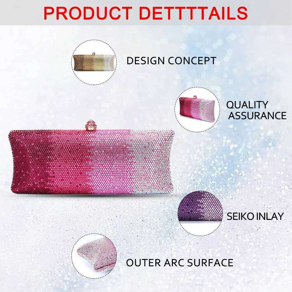 New Brand Ladies Fashion Clutch Wedding Party Dinner Christmas Gift Dia Handbag Banquet Crossbody Bag