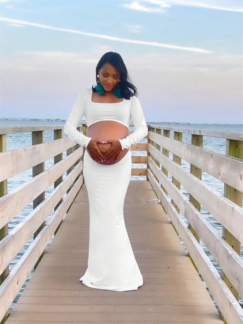 Maternity Dresses Poshoot Clothing Stretch Sexy Dress Pregnant Womens Pography Props Fishtail Skirt Floor Length Skirt 250530