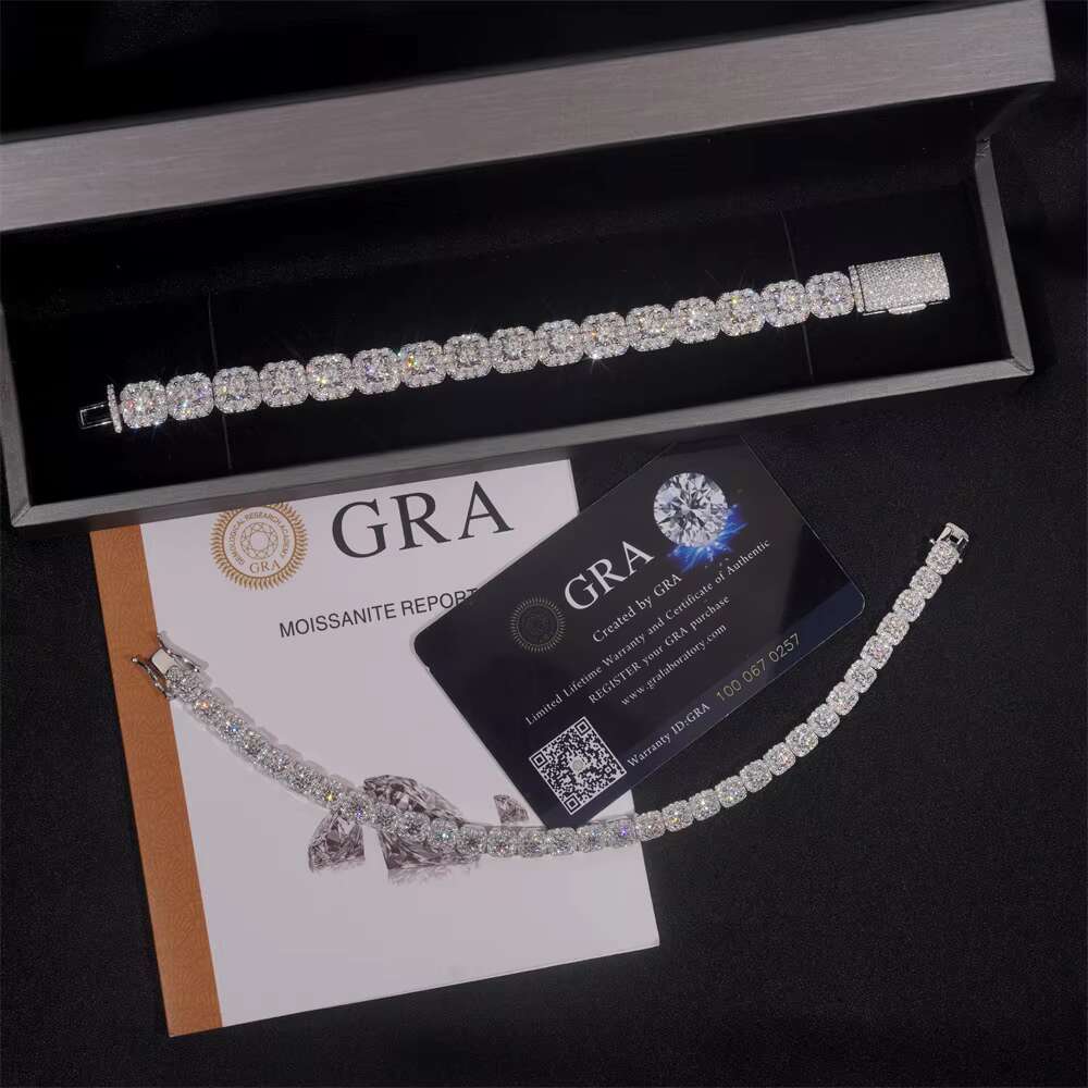 Hot New 925 Silver VVS Moissanite Necklace and Fashionable Hip-hop Joker Bracelet Cross-Border Best Seller