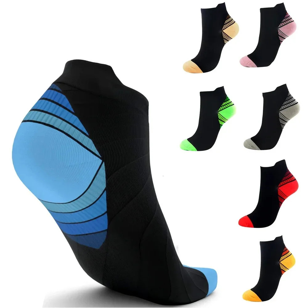 GOMOREON 1Pair Ankle Compression Sock for Men and Women Low Cut Running with Support 250530
