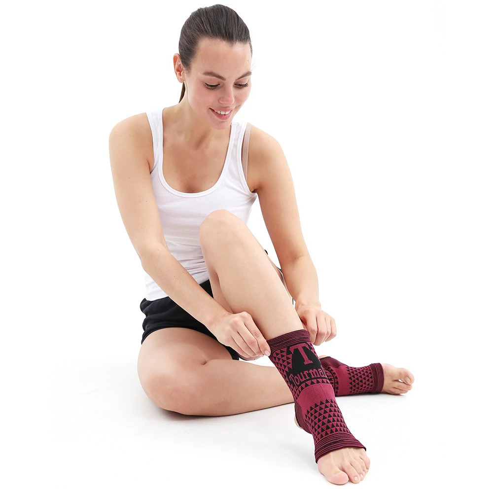 2Pcs Tourmaline Ankle Brace Magnetic Therapy Compression Sleeve Relieve Joint Pain Health Care Support 250530