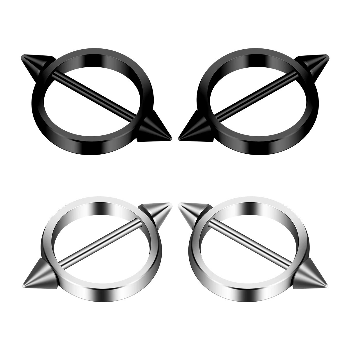 1Pair Gothic Stainless Steel Round Straight Barbells Industrial Nipple Piercing Sexy Ladies Nipple Simple Body Piercing Jewelry 250526