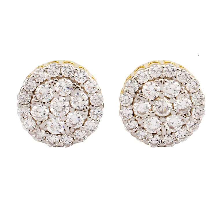 Unique Design Hip Hop Style Personalized Fashion Jewelry Trend 925 Silver D Color Moissanite Round Stud Earrings