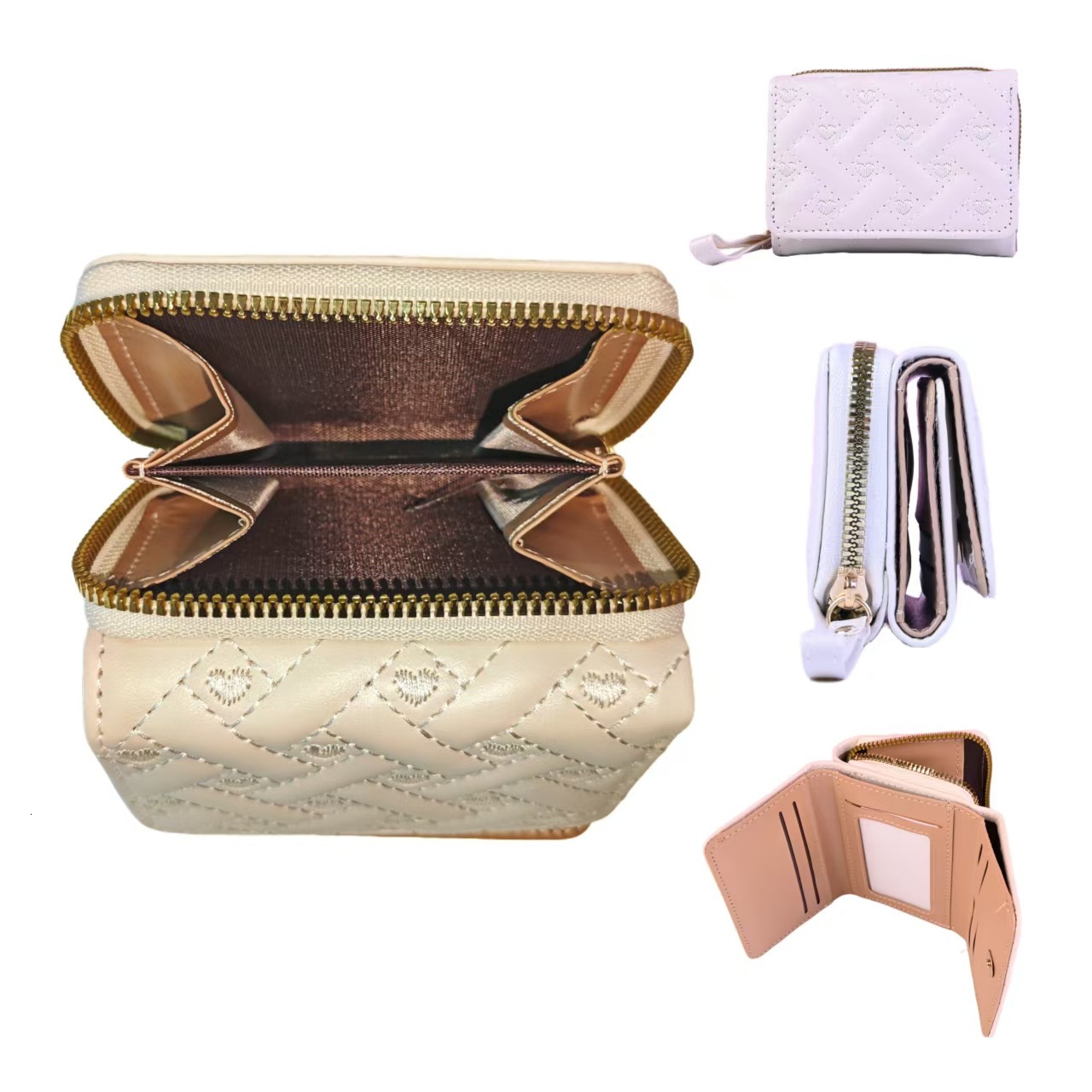 New Women s Wallet Fashion Embroidery Heart shaped Coin Wallet Designer Multi card Slot Large Capacity fashion fashion Women s Wallet