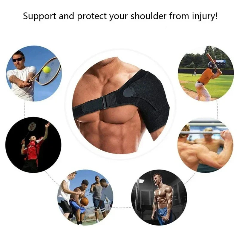 Adjustable Breathable Shoulder Support Brace Pad Sports Care Single Back Belt Band Strap Wrap Men Women Protective 250530