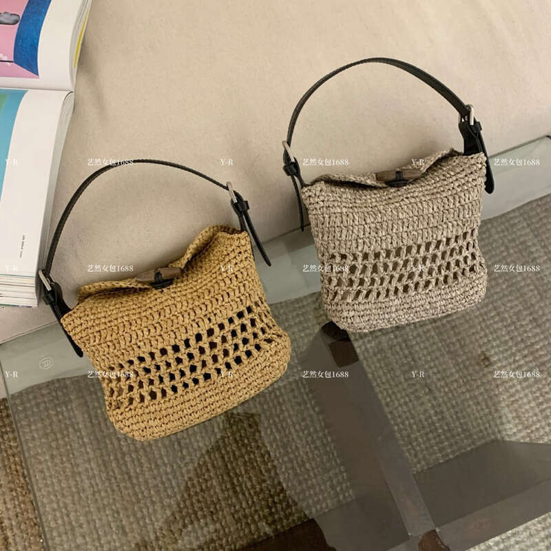 Straw Beach Tote Summer Raffia Woven For Women French Style Artistic High End Vacation Beach Handheld Crossbody Bag Trendy Crossbody Bag
