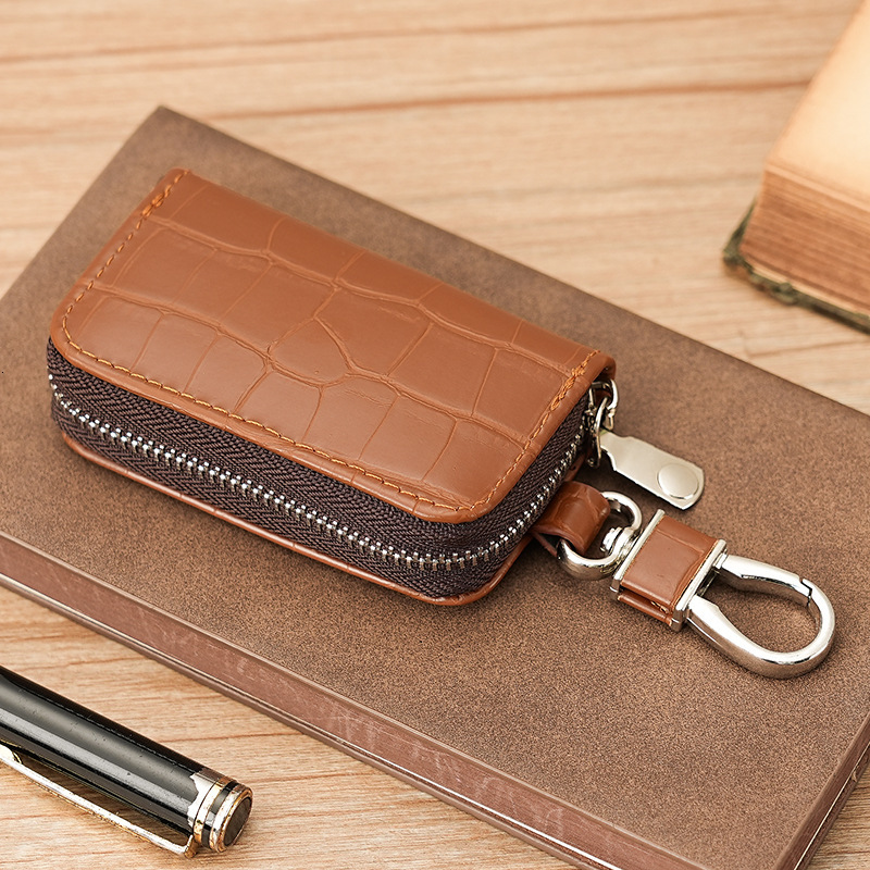 fashion European and American crocodile pattern men s fashion business fashion car key box designer lightweight and portable home men s key bag