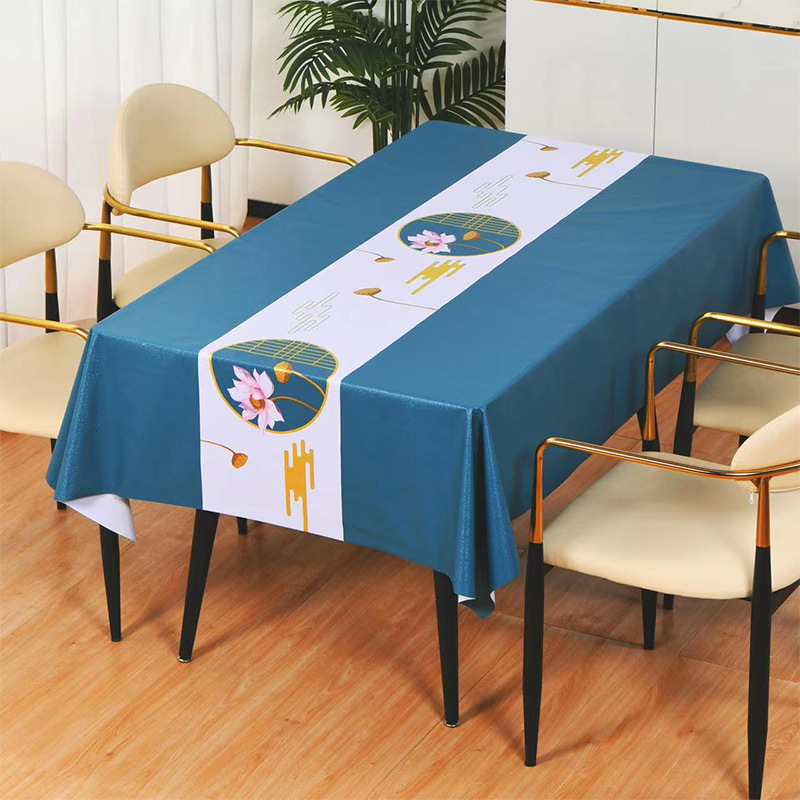 T0501 European hotel light luxury restaurant small fresh waterproof and oil-proof washable dust-proof non-slip home table cloth desk mat