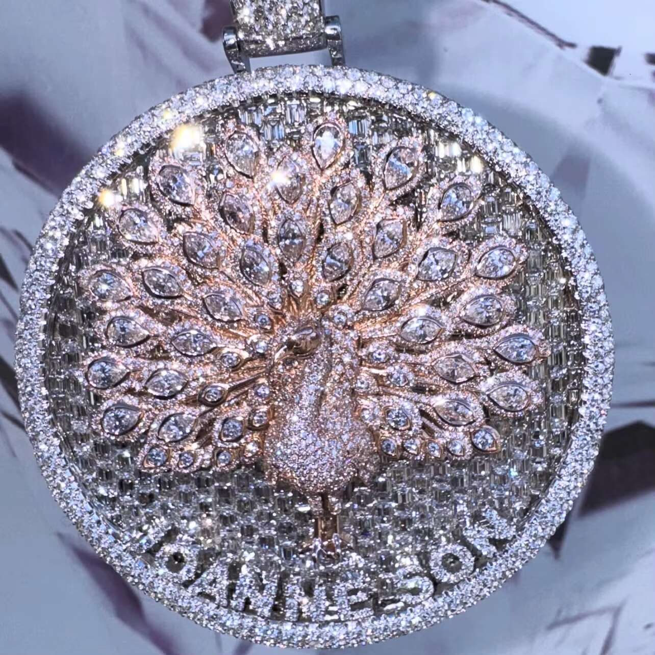 2Inch 2.5Inch 3Inch Iced Out Moissanite Diamond Circle Pendant For Men Hip Hop Moissanite Pendant