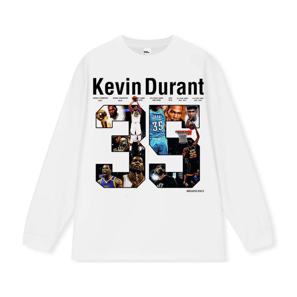 Durant American Street Style Washed Short Long Sleeve T-Shirt Men Pure Cotton Printed Top Trendy
