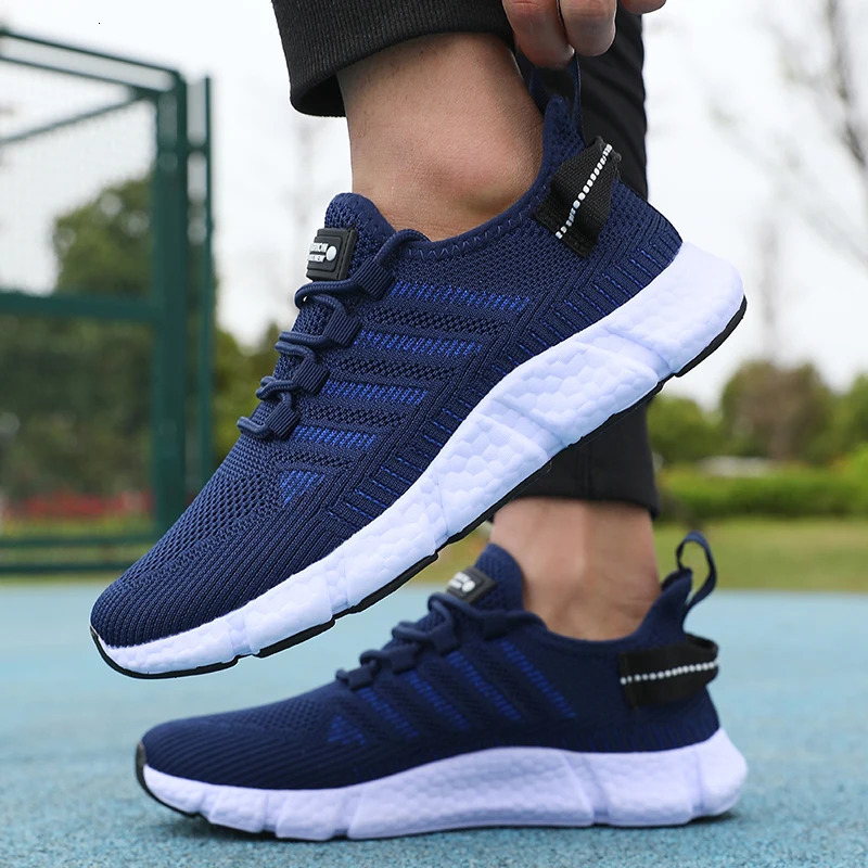 Lightweight Mens Running Shoes Breathable Mesh Knitted Walking Shoes Summer Outdoor Exercise Tenis Masculino Sneakers Men 250530