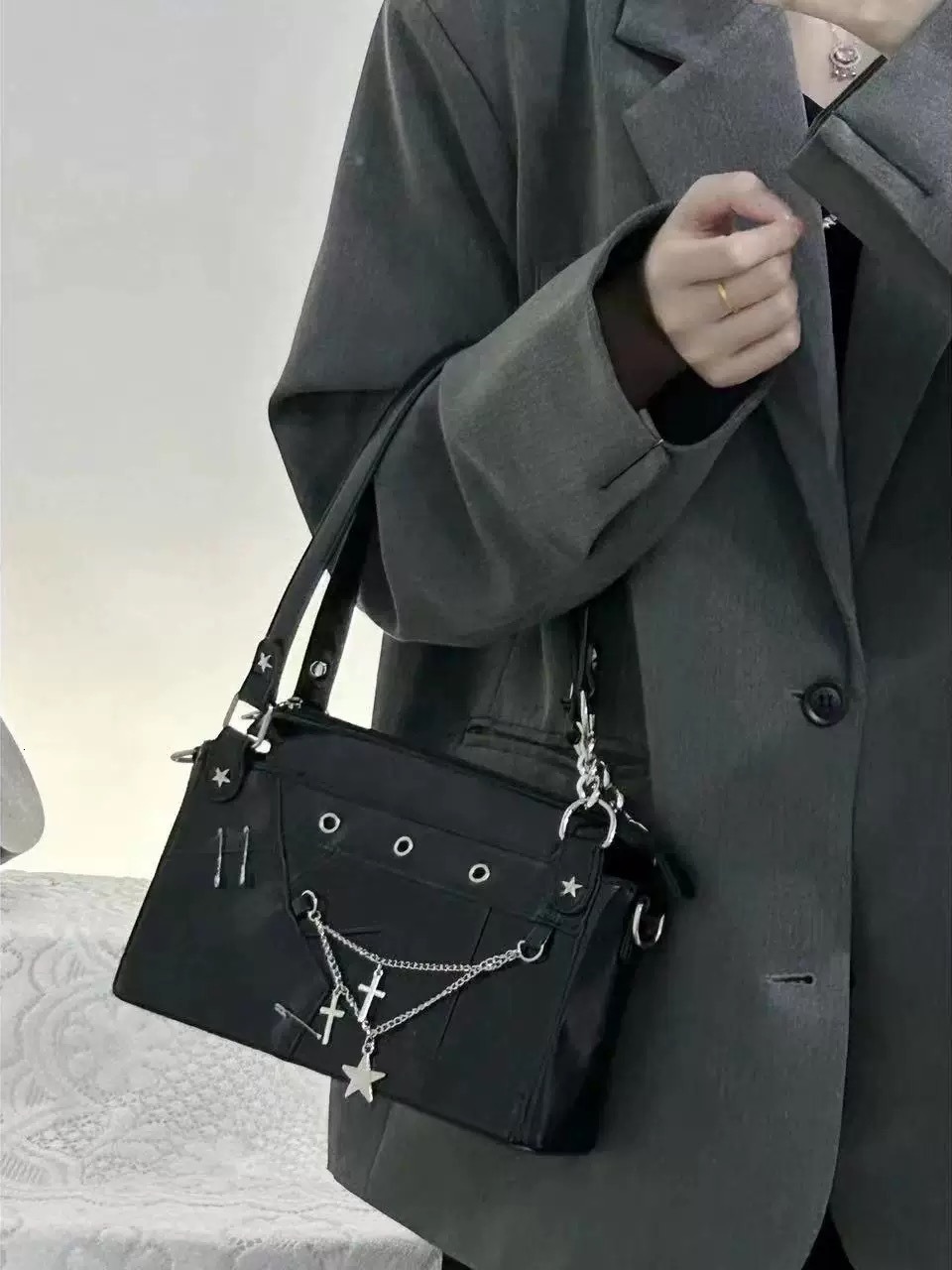 designer Japanese Style Niche Transparent Pain Bag Fashion New Y2K Commuter Bag Casual Chain Shoulder Crossbody Bag JK Uniform Bag