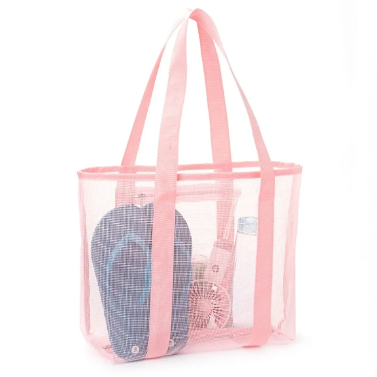 Polyester mesh beach bag Large capacity travel wash bag Swim storage bag Minimalist mesh beach bag one pack 250530