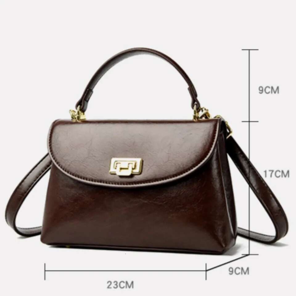 High-End Feel Leather Handbag Crossbody Single Shoulder Bags For Mother 2025 Brand Women's Retro Small Casual Tote Sac A Main