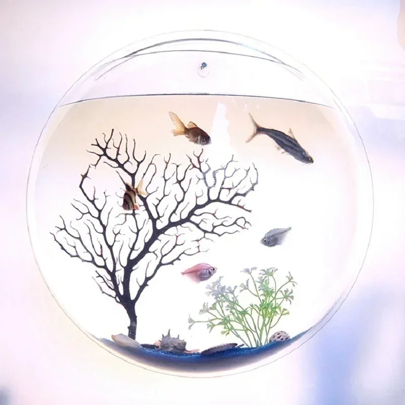 Pet Products Wall Mount Fish Tank Acrylic Fish Bowl Wall Hanging Aquarium Tank Aquatic Pet Supplies 250530