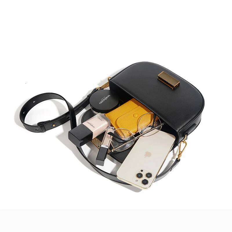 New Lady Cowhide Split Leather Bag Female Underarm Saddle Designer Single Shoulder Crossbody For Women