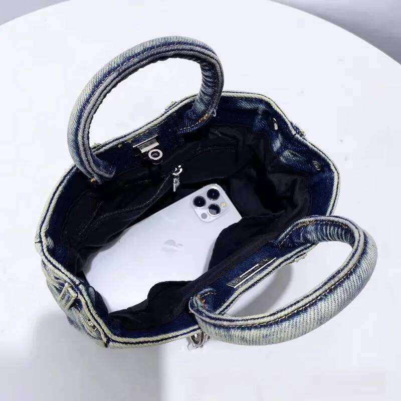 Designer Handbag Woman 2025 Trend High Quality Denim Classic Lock Shoulder Fashion Exquisite Pants Styling Cross Bag