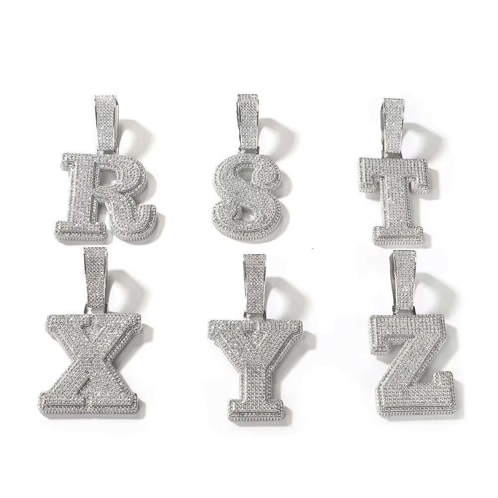 High Quality Full Diamonds Letter Initial Name M Jewelry Personalized Custom Hiphop Pendant Necklace