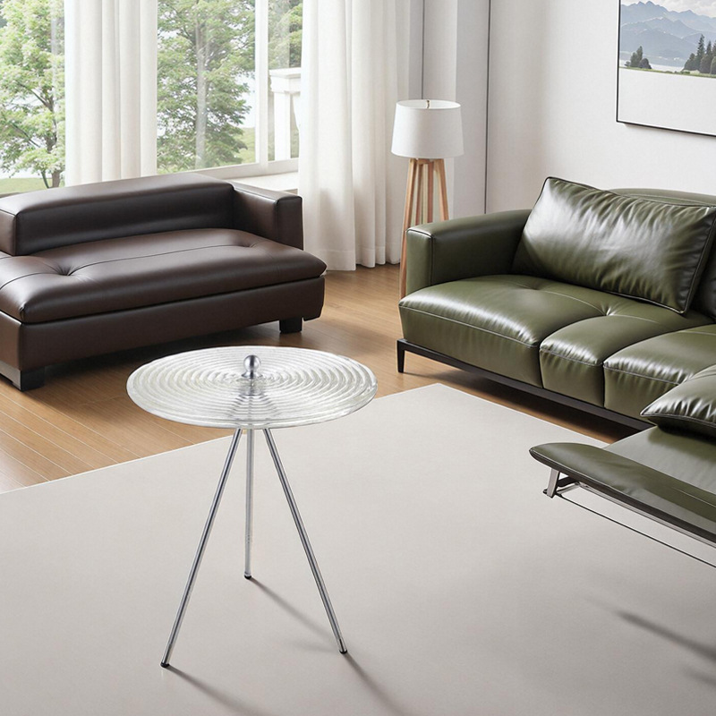 B613 Acrylic small round table Designer light luxury high-end round small coffee table