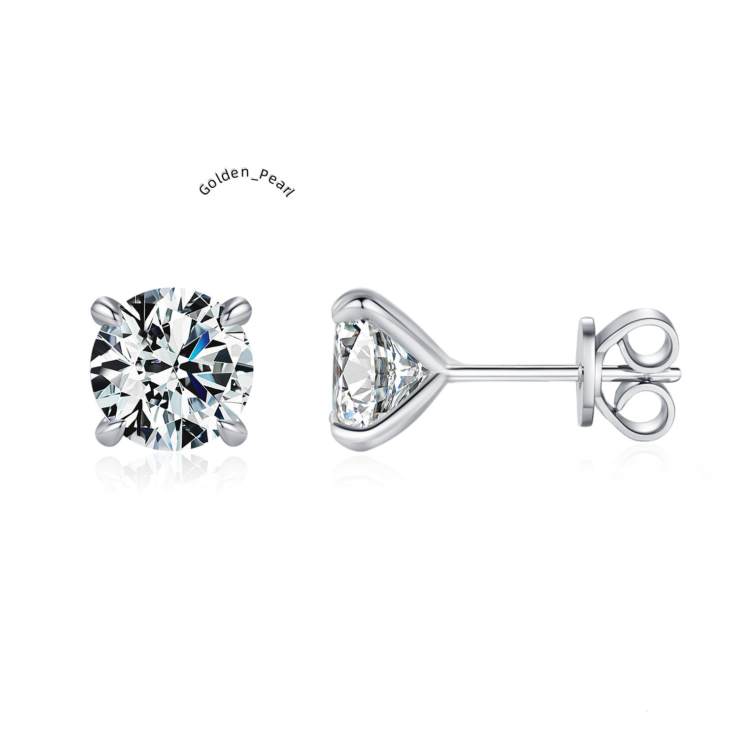 Simple Luxury 925 Sterling Silver VVS1 1Carat Round Shaped Moissanite Stud Earring for Women Men Engagement Wedding Gifts