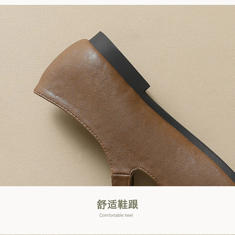 spring womens outerwear shoes Round toe Mary Jane shoes Ladies casual flat shoes Work boat shoes Large sizes 41-43 250528