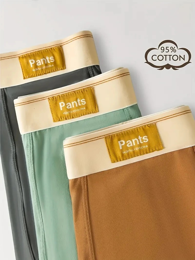 3pcs Men Panties Cotton BoxerShorts Man Underwear Mens Boxers Breathable U Convex Male Underpants Sexy Trunks 250530