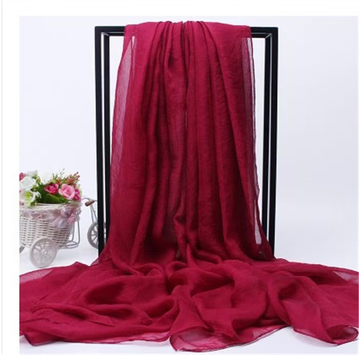 T856 oversized silk scarf solid color silk scarf beach towel long spring and autumn women's chiffon scarf