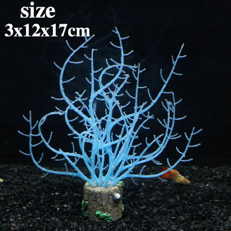 Fish Tank Ornament Silicone Noctilucent Coral Simulation Underwater Plants Aquarium Decoration Aquatic Landscape 250530