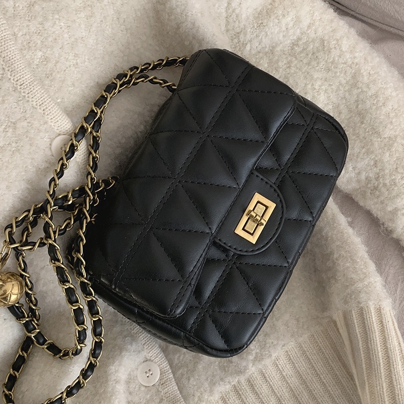 designer Versatile Trendy Ins Style Crossbody Bag for Women Fashion Quilted Chain Niche High-end Single Shoulder Crossbody Small Square Bag